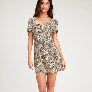 Iman Cheetah Print Short Sleeve Dress